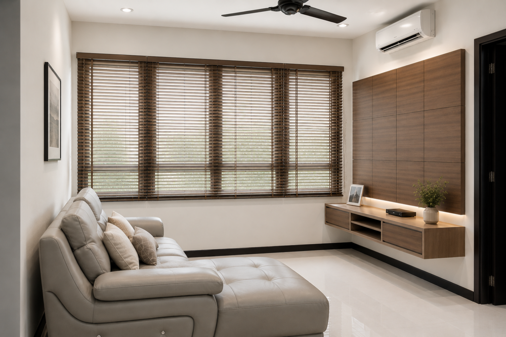 Timber blinds supplied by BALUM for residential and commercial applications
