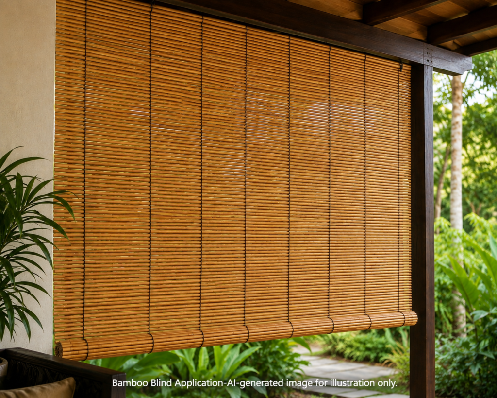 Bamboo blinds supplied by BALUM for residential and commercial applications
