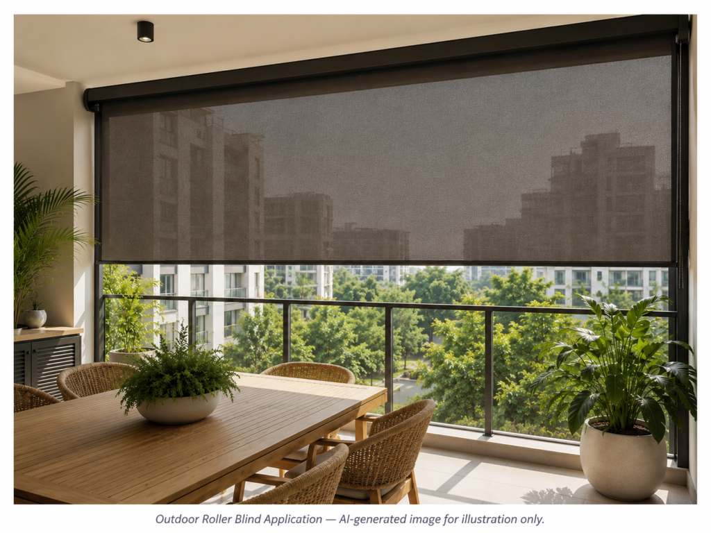 Outdoor blinds supplied by BALUM for residential and commercial applications
