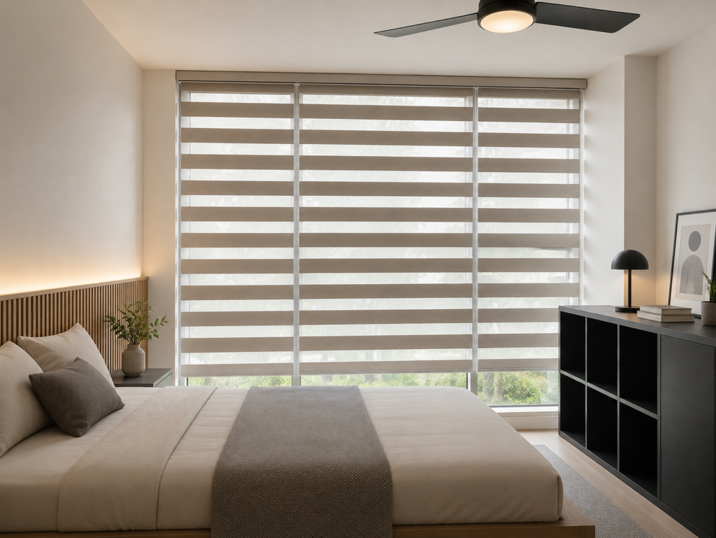 Zebra blinds supplied by BALUM for residential and commercial applications